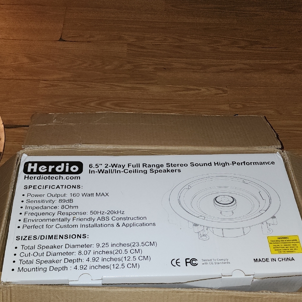 Herdio 6.5" In-Wall/In-Ceiling Speakers